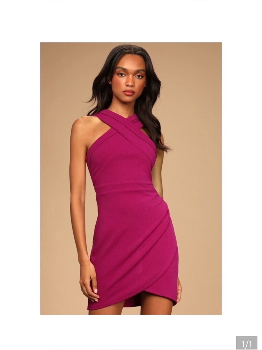 Lulu's Magenta criss-cross Dress-size XS